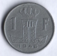 Монета 1 франк. 1946 год, Бельгия (Belgie-Belgique).