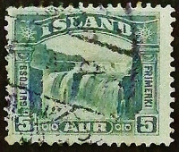 Почтовая марка. "Водопад Гулльфосс". 1931 год, Исландия.