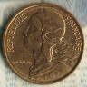 Монета 5 сантимов. 1996 год, Франция. 4 складки.
