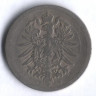 Монета 10 пфеннигов. 1876 год (D), Германская империя.