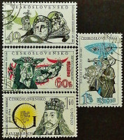 Набор почтовых марок (4 шт.). "ЮНЕСКО - Мировые лидеры и события". 1964 год, Чехословакия.