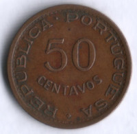 Монета 50 сентаво. 1973 год, Мозамбик (колония Португалии).