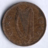 Монета 1/2 пенни. 1946 год, Ирландия.
