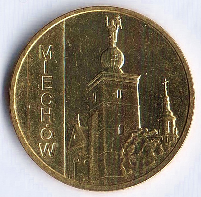 Монета 2 злотых. 2010 год, Польша. Мехув.
