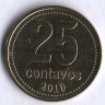Монета 25 сентаво. 2010 год, Аргентина.