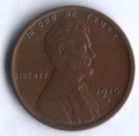 1 цент. 1916(D) год, США.