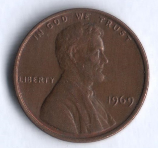 1 цент. 1969 год, США.