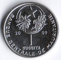 Монета 1 угия. 2009 год, Мавритания.