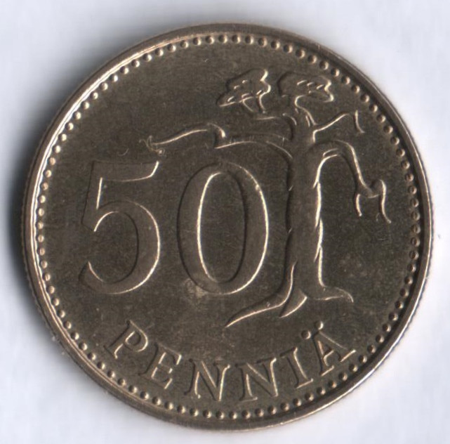 50 пенни. 1989 год, Финляндия.