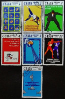 Набор почтовых марок (7 шт.). "Спортивные события 1972 года - Плакаты". 1972 год, Куба.