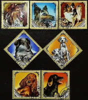 Набор почтовых марок (7 шт.). "Собаки". 1984 год, Монголия. Набор почтовых марок (7 шт.). "Собаки". 1984 год, Монголия.