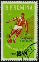 Почтовая марка (2 l.). "Юношеский турнир по футболу U.E.F.A.". 1962 год, Румыния.