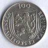 100 крон. 1951 год, Чехословакия. 30 лет коммунистической партии Чехословакии.