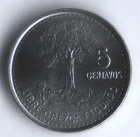 Монета 5 сентаво. 2010 год, Гватемала.