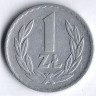 Монета 1 злотый. 1970 год, Польша.