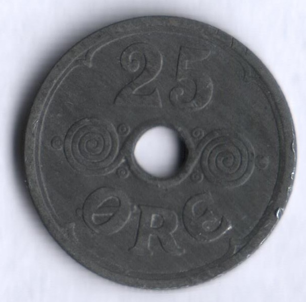 Монета 25 эре. 1943 год, Дания. N;GJ.