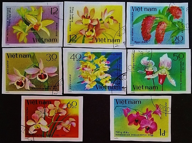 Набор почтовых марок (8 шт.). "Орхидеи (II)". 1979 год, Вьетнам. Набор почтовых марок (8 шт.). "Орхидеи (II)". 1979 год, Вьетнам.