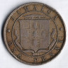 Монета 1 пенни. 1891 год, Ямайка.