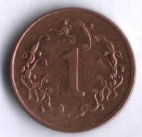 Монета 1 цент. 1999 год, Зимбабве.