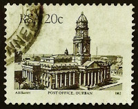 Почтовая марка. "Почтамт, Дурбан". 1983 год, ЮАР.