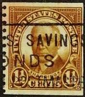 Почтовая марка (1⅟₂ c.). "Уоррен Г. Хардинг". 1930 год, США.