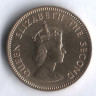 Монета 1/4 шиллинга. 1957 год, Джерси.