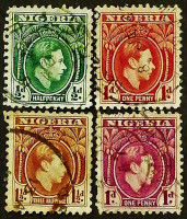 Набор почтовых марок (4 шт.). "Король Георг VI". 1938-1950 годы, Нигерия.