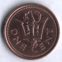 Монета 1 цент. 1985 год, Барбадос.