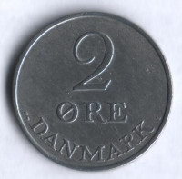 Монета 2 эре. 1957 год, Дания. C;S.