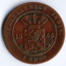 Монета 1 цент. 1856 год, Нидерландская Индия.