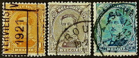 Набор почтовых марок (3 шт.). "Король Альберт I". 1915-1920 годы, Бельгия.