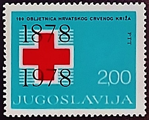 Марка почтовая. "Красный крест". 1978 год, Югославия.