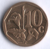 10 центов. 1999 год, ЮАР.