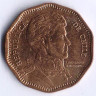 Монета 50 песо. 2014 год, Чили.