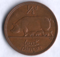 Монета 1/2 пенни. 1965 год, Ирландия.