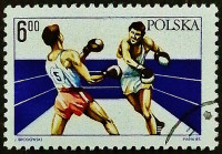 Почтовая марка. "60-летие Союза боксеров Польши". 1983 год, Польша.