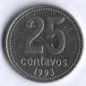 Монета 25 сентаво. 1993 год, Аргентина.