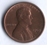 1 цент. 1969(D) год, США.