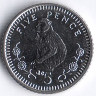 Монета 5 пенсов. 2003(AC) год, Гибралтар.