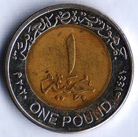 Монета 1 фунт. 2020 год, Египет.