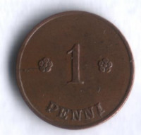 1 пенни. 1923 год, Финляндия.