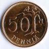 50 пенни. 1990 год, Финляндия.