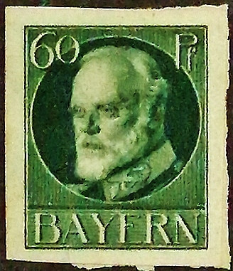 Марка почтовая (60 pf.). "Король Людвиг III". 1920 год, Бавария.