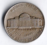 Монета 5 центов. 1951 год, США.