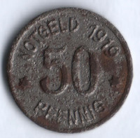 Нотгельд 50 пфеннигов. 1919 год, Бинген-на-Рейне.