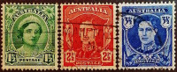 Набор почтовых марок (3 шт.). "Король Георг VI и королева Елизавета". 1942 год, Австралия.