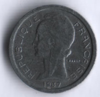 Телефонный жетон(цинк). 1937 год, Франция.