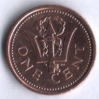 Монета 1 цент. 1986 год, Барбадос.