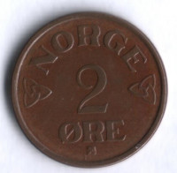 Монета 2 эре. 1953 год, Норвегия.