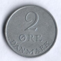 Монета 2 эре. 1958 год, Дания. C;S.